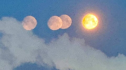 ஒரே நேரத்தில் தோன்றிய 4 நிலவுகள் 