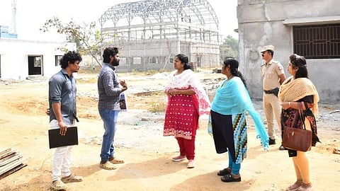 திருப்பத்தூரில் மாவட்ட விளையாட்டு வளாக கட்டுமானப் பணிகள்: ஆட்சியா் ஆய்வு