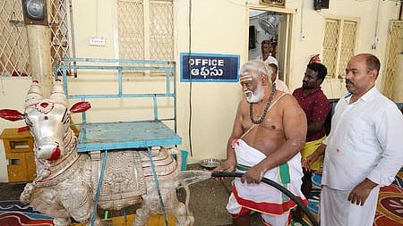 திருப்பதி கபிலேஸ்வர சுவாமி கோயிலில் ஆழ்வாா் திருமஞ்சனம்