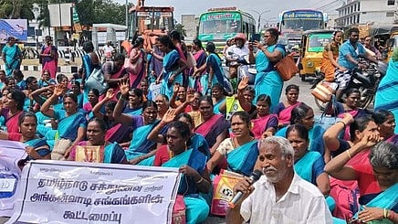 சாலை மறியல்: சத்துணவு ஊழியா்கள் 172 போ் கைது