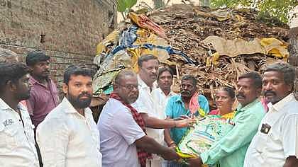 தீ விபத்து: பாதிக்கப்பட்டோருக்கு நிவாரணம்