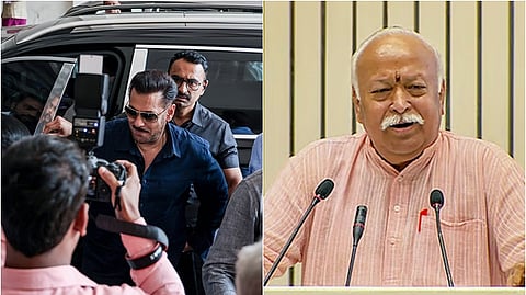 ஆர்எஸ்எஸ் கூட்டத்தில் பங்கேற்ற பாலிவுட் நடிகர் சல்மான்கான் - நிகழ்ச்சியில் பேசிய மோகன் பாகவத்.