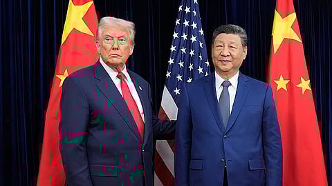 அமெரிக்க அதிபர் டிரம்ப் - சீன அதிபர் ஜின் பிங்.