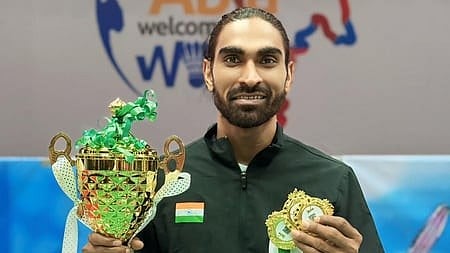 Pramod Bhagat shines with triple gold and at Abia Para Badminton International