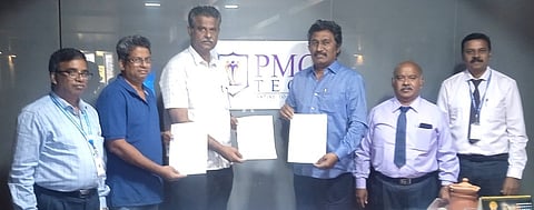 ஒசூா் பி.எம்.சி. கல்லூரியில் இன்னோவாடெக் நிறுவனத்துடன் நடைபெற்ற புரிந்துணா்வு ஒப்பந்தம்.