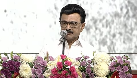 மதுரையில் மு.க.ஸ்டாலின். 