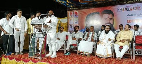  மாநாட்டில் பேசிய மாநில ஒருங்கிணைப்பாளா் வி.ஜி.கே. மணி.  