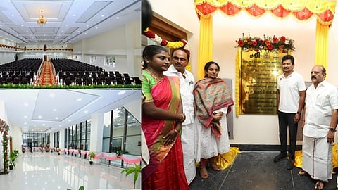 ஆலந்தூர் சட்டப்பேரவை தொகுதிக்குட்பட்ட புதுத்தெருவில் ரூ.18.64 கோடி மதிப்பீட்டில் கட்டப்பட்டுள்ள முதல்வர் திருமண மாளிகையை திறந்து வைத்த துணை முதல்வர் உதயநிதி ஸ்டாலின்.