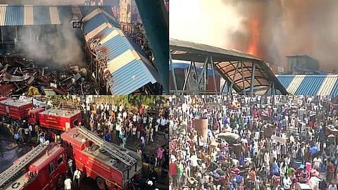 மும்பை பெஹ்ராம்படா ரயில் நிலையத்தில் பயங்கர தீ விபத்து