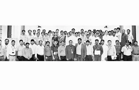 சென்னை மியாட் மருத்துவமனை மற்றும் ஜிவிகே இஎம்ஆர்ஐ பேரிடர் பயிற்சி முகாமில் பங்கேற்றோர்