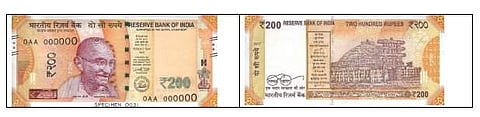 நாளை முதல் புதிய 200 ரூபாய் நோட்டுகள் புழக்கத்துக்கு விடப்படும்! ரிசர்வ் வங்கி அறிவிப்பு!