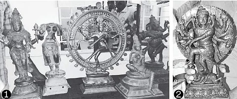 பள்ளிவாசல் அருகில் வாகனத் தணிக்கையில் ஐம்பொன் சிலைகள் மீட்பு: 3 போ் கைது