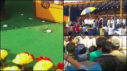 பொது விழாவில் முதல்வர் மீது முட்டை வீச்சு!