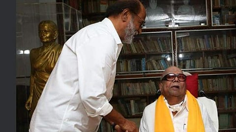 கருணாநிதியை சந்தித்து ஆசிபெற்றார் ரஜினிகாந்த்