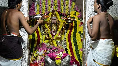 சிறப்பு அலங்காரத்தில் உத்ஸவர் தெட்சிணாமூர்த்தி.