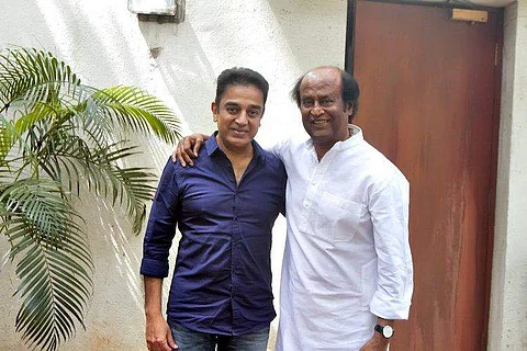 போயஸ் கார்டனில் நடிகர்கள் ரஜினிகாந்த் - கமல்ஹாசன் 'திடீர்' சந்திப்பு! 