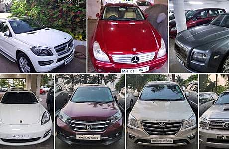 அமலாக்கத்துறை அதிகாரிகளால் பறிமுதல் செய்யப்பட்ட வைர வியாபாரி நீரவ் மோடிக்கும், அவரது நிறுவனங்களுக்கும் சொந்தமான விலை உயர்ந்த 9 சொகுசு கார்கள்.