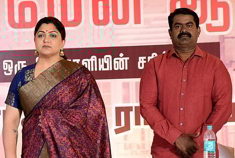 'காங்கிரஸ் கட்சியின் தேசிய செய்தி தொடர்பாளர்' நடிகை குஷ்புவுடன் இணைந்த 'நாம் தமிழர்' சீமான்!