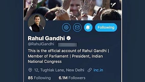 ட்விட்டரில் பெயர் மாற்றம் செய்து கொண்ட காங்கிரஸ் தலைவர் ராகுல்!