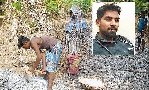 சாலை பணியில் ஈடுபட்ட முருகானந்தம் - 27.6.12 தினமணி செய்தியில் பிரசுரமானது. (உள்படம்) டாக்டர் முருகானந்தம்.