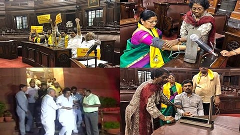 நாடாளுமன்றத்தில் தெலுங்கு தேசம் எம்.பி-க்கள் உள்ளிருப்பு போராட்டம்