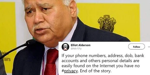 சுட்டுரையில் ஆதார் தகவலை வெளியிட்ட டிராய் தலைவர் - சவால் முறியடிப்பு