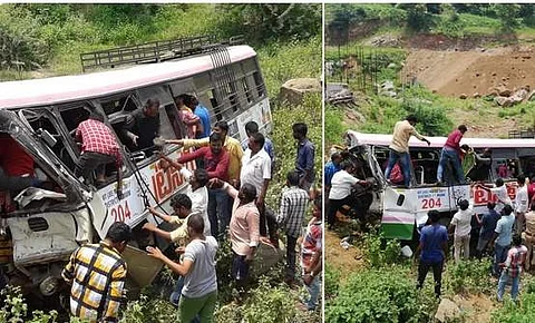 தெலங்கானாவில் பயங்கரம்: மலைப்பாதையில் அரசுப் பேருந்து விழுந்ததில் பலி எண்ணிக்கை 40 ஆக உயர்வு