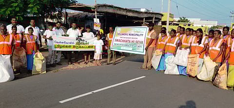 நகராட்சி சாா்பில் பிளாஸ்டிக் கழிவுகள் சேகரிப்பு