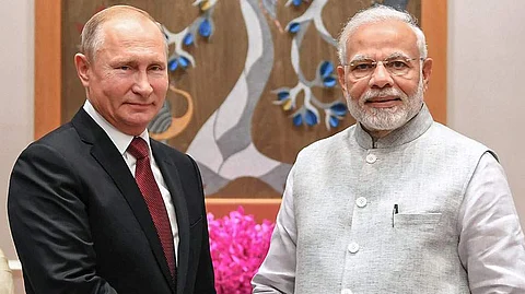 இந்திய பிரதமர் மோடி மற்றும் ரஷிய அதிபர் விளாதிமிர் புதின்