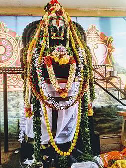 ஜயந்தி விழாவையொட்டி சிறப்பு அலங்காரத்தில் வழித்துணை ஆஞ்சநேயா்.