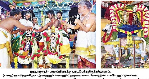 கடம்பூர் கைலாசநாதர் கோயிலில் திருக்கல்யாண உற்சவம்