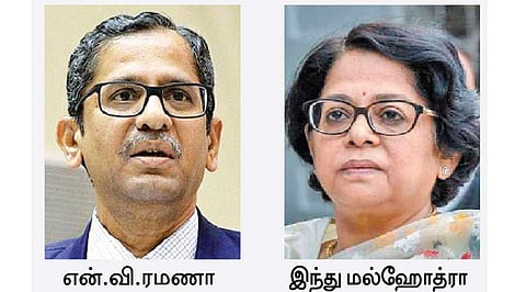 தலைமை நீதிபதி மீதான பாலியல் புகாரை விசாரிக்கும் அமர்விலிருந்து என்.வி.ரமணா விலகல்