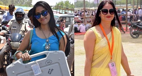 தேர்தல் தேவதைகள்...! தேர்தல் பணி நேரத்தில் தேடி வந்த  புகழ்...!