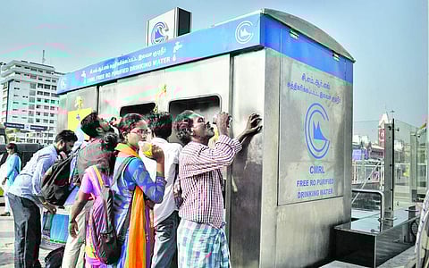 சென்ட்ரலில் சுத்திகரிக்கப்பட்ட இலவச குடிநீர்: சென்னை மெட்ரோ நிறுவனம் ஏற்பாடு