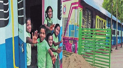 பள்ளி வளாகத்தில் ரயில்!