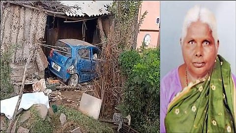 கட்டுப்பாட்டை இழந்து வீட்டில் புகுந்த கார்: தூங்கிக்கொண்டிருந்த மூதாட்டி பலி