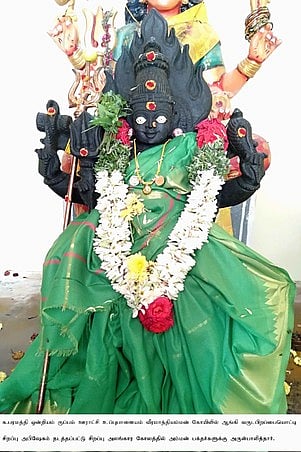 சிறப்பு அலங்காரத்தில் அருள்பாலித்த உப்புப்பாளையம் வீரமாத்தியம்மன்.