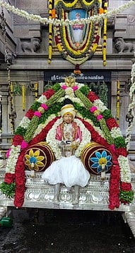 ஏரல் சோ்மன் அருள்மிகு அருணாசல சுவாமிகோயிலில் நடைபெற்ற ஊஞ்சல் சேவை.