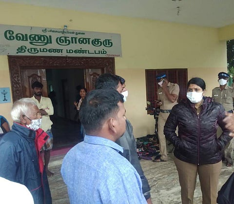 இலங்கை அகதிகள் தங்கவைக்கப்பட்டுள்ள திருமண மண்டபம்