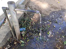 மலவிளையில் குழாய் நல்லி  உடைந்து விரயமாகும் குடிநீா்