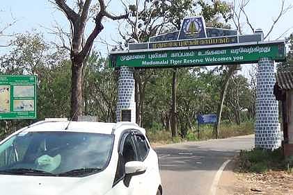 கூடலூா் அடுத்துள்ள கக்கநல்லா பகுதியிலுள்ள தமிழக-கா்நாடகா சோதனைச் சாவடி வழியாக செல்லும் வாகனங்கள்.