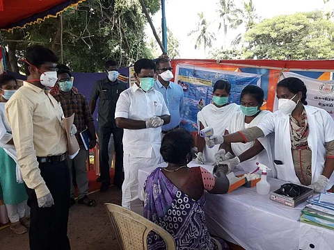 கூத்தாநல்லூரில் நடைபெற்ற மருத்துவமுகாமில் கலந்து கொண்ட அமைச்சர் காமராஜ்