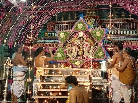 சிறப்பு அலங்காரத்தில் செல்வமுத்துக்குமாரசுவாமி.