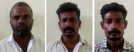 கஞ்சா விற்பனை செய்யப்பட்ட வழக்கில் கைது செய்யப்பட்ட கண்ணன், சுதாகரன், பிரதீப்.