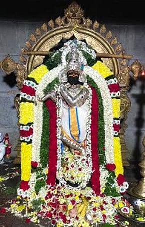 வருடாபிஷேக விழாவில் வெள்ளிக் கவசம் அணிந்து பக்தா்களுக்கு அருள்பாலித்த ஸ்ரீகிருஷ்ணா்.