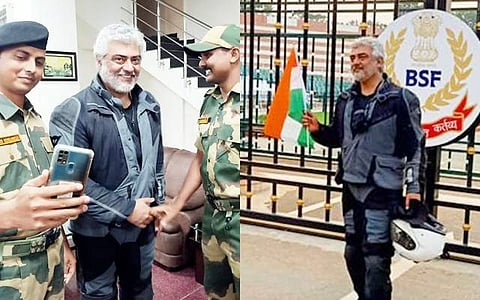 இந்திய எல்லையில் ராணுவ வீரர்களுடன் நடிகர் அஜித்: வைரலாகும் புகைப்படம்