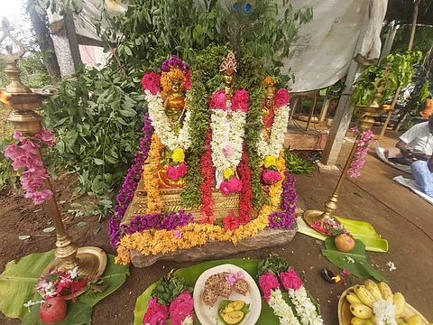 தகரப் புதூரிலுள்ள ஸ்ரீ வரதராஜ பெருமாள் கோவிலில் ஸ்வாமிக்கும் பூதேவி, ஸ்ரீதேவிக்கும் திருக்கல்யாண நிகழ்ச்சி  நடைபெற்றது.
