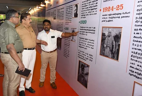 விடுதலைப் போரில் தமிழகம்: புகைப்படக் கண்காட்சியை பார்வையிட்ட நடிகர் சிவகுமார்