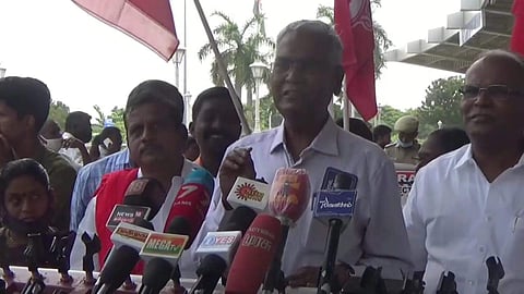 சிபிஐ கட்சியின் அகில இந்திய பொதுச் செயலர் டி.ராஜா.