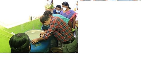 ஆய்க்குடி பகுதியில் ஆய்வு மேற்கொண்ட ஆட்சியா் கீ.சு. சமீரன்.